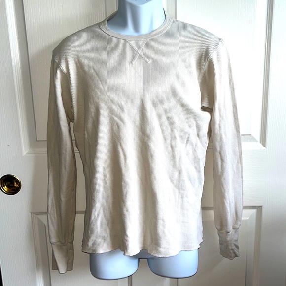 J Williams Waffle Henley Made in USA - Picture 1 of 10